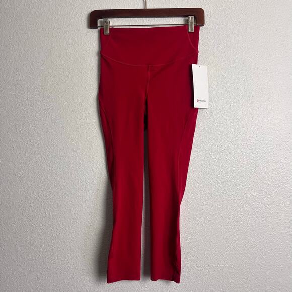 Lululemon Base Pace High Rise Crop 23” NWT Size 6 Red Nulu Running Tight - Picture 3 of 7